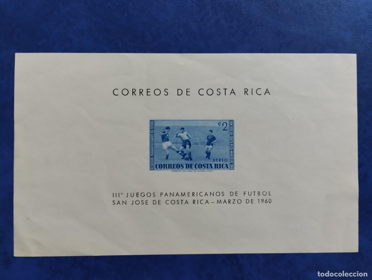 Sellos: COSTA RICA, HOJA BLOQUE A&Ntilde;O 1960, III&ordm; JUEGOS PANAMERICANOS DE FUTBOL SAN JOS&Eacute; DE COSTA RICA**MNH