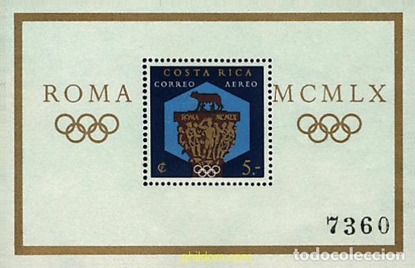 Sellos: 221250 HINGED COSTA RICA 1960 17 JUEGOS OLIMPICOS VERANO ROMA 1960