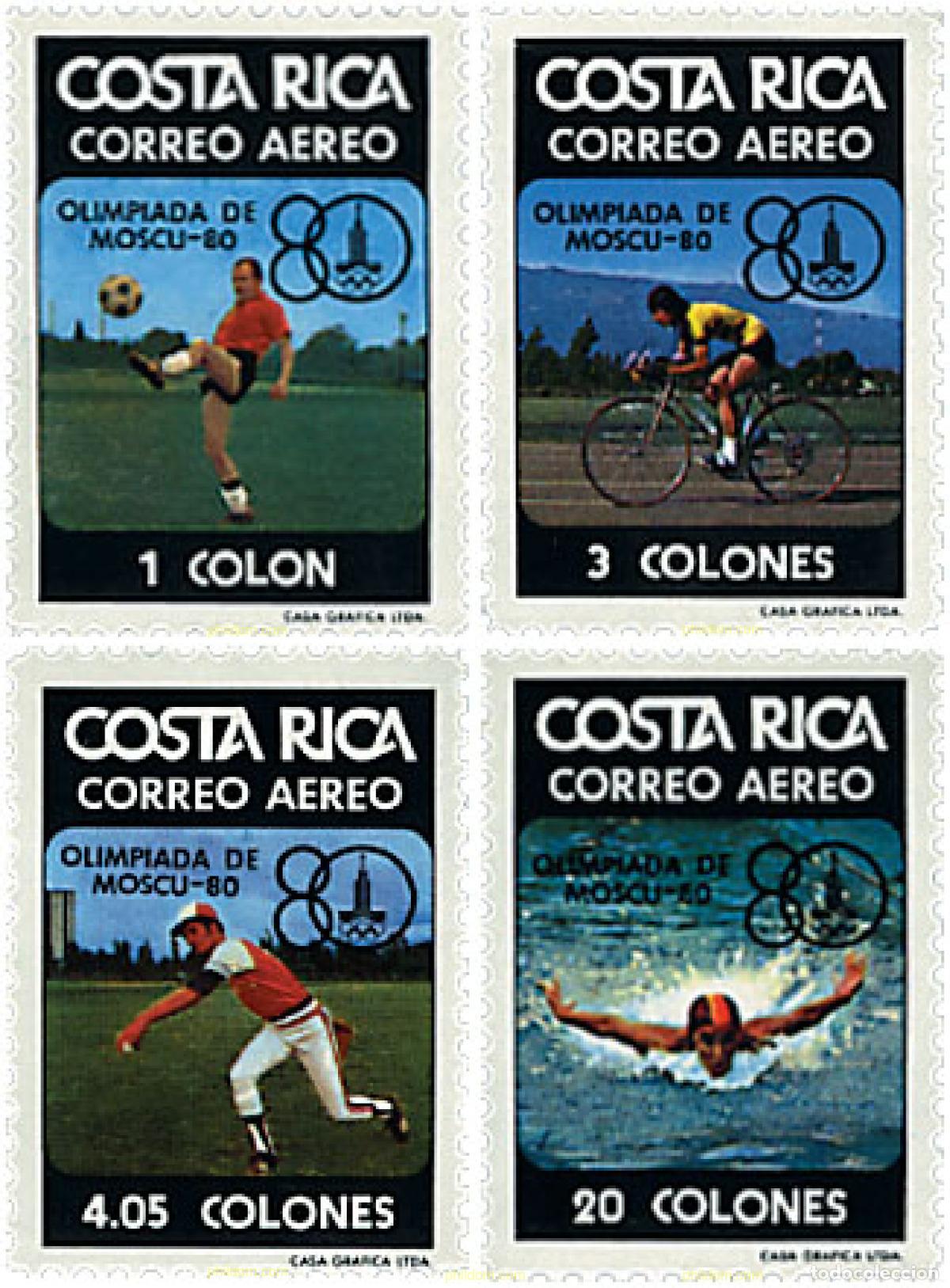 Sellos: 26782 MNH COSTA RICA 1980 22 JUEGOS OLIMPICOS VERANO MOSCU 1980