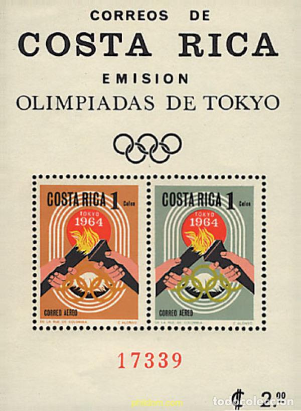 Sellos: 259650 HINGED COSTA RICA 1965 18 JUEGOS OLIMPICOS VERANO TOKIO 1964