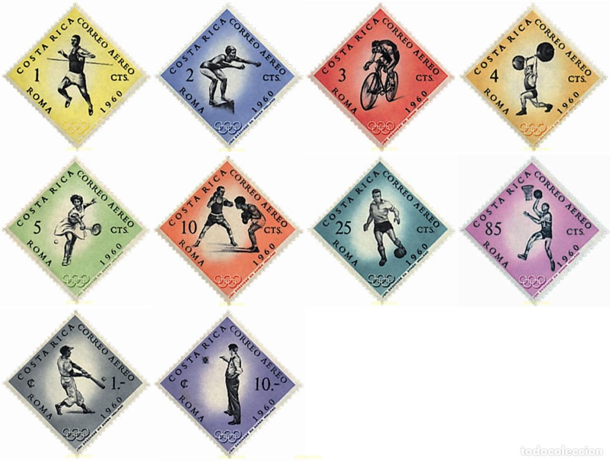 Sellos: 52596 MNH COSTA RICA 1960 17 JUEGOS OLIMPICOS VERANO ROMA 1960