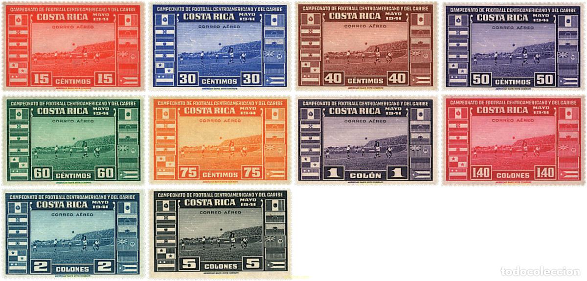 Sellos: 302836 MNH COSTA RICA 1941 CAMPEONATO DE FUTBOL CENTROAMERICANO