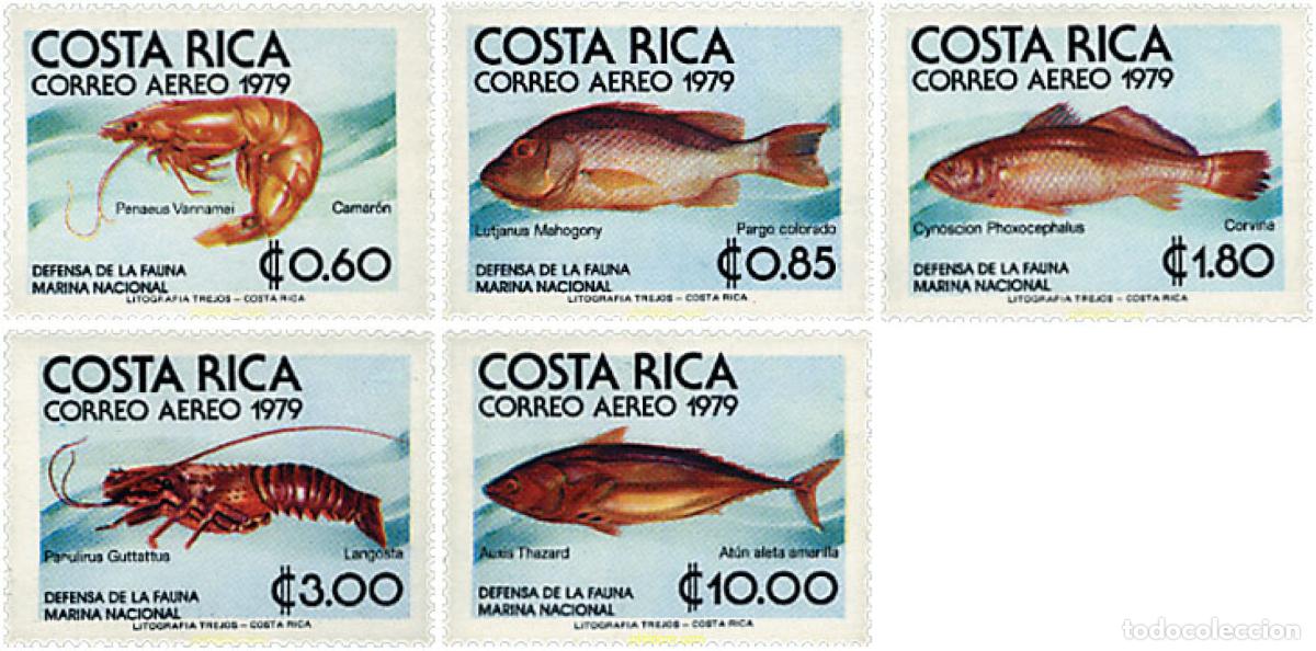 Sellos: 28507 MNH COSTA RICA 1979 FAUNA MARINA