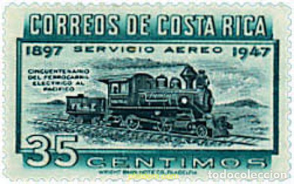 Briefmarken: 58696 MNH COSTA RICA 1947 50 ANIVERSARIO DE LA ELECTRIFICACION DEL FERROCARRIL DEL PACIFICO