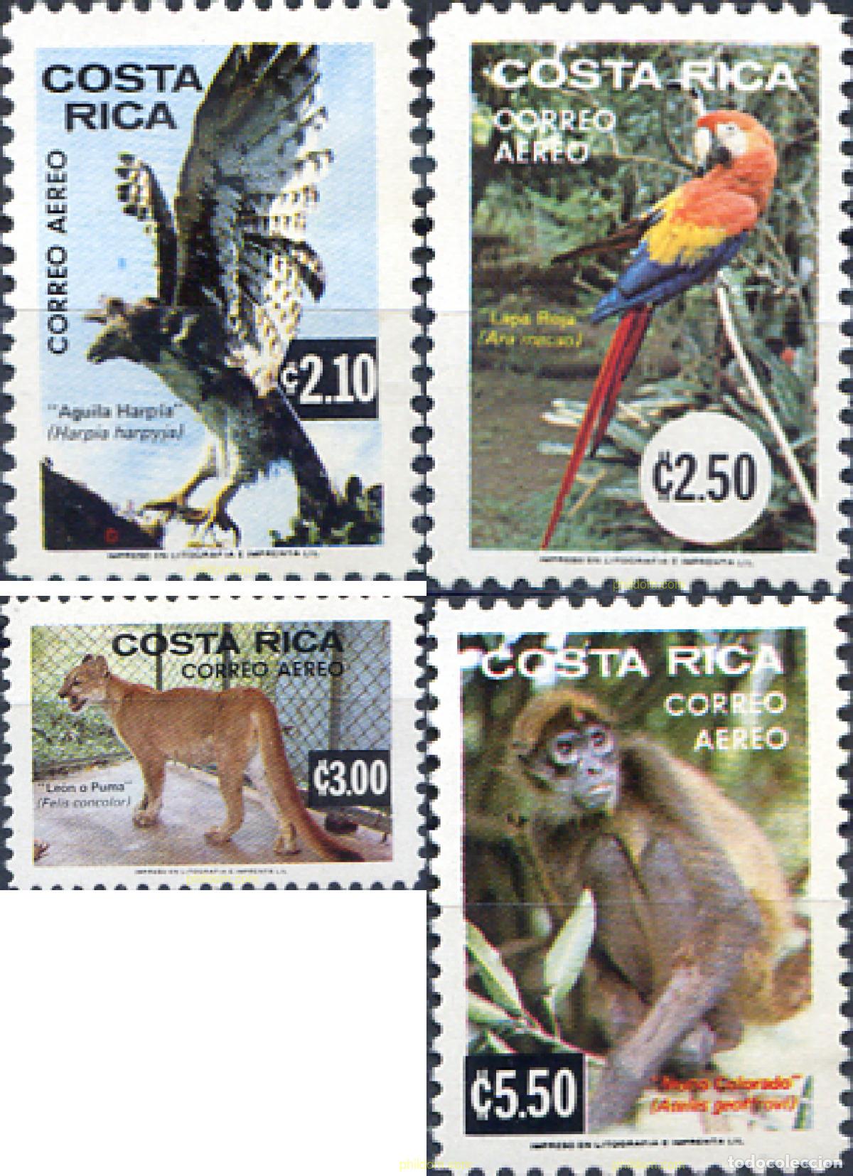 Sellos: 32721 MNH COSTA RICA 1980 FAUNA EN PELIGRO DE EXTINCION