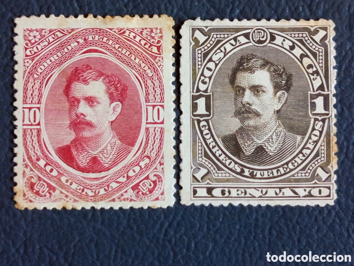 Sellos: Lote 2 Sellos Costa Rica (1892) Serie Definitiva del Presidente Bernardo Soto Mi. 31, 34