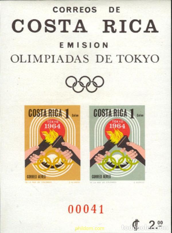 Sellos: 13621 MNH COSTA RICA 1965 18 JUEGOS OLIMPICOS VERANO TOKIO 1964