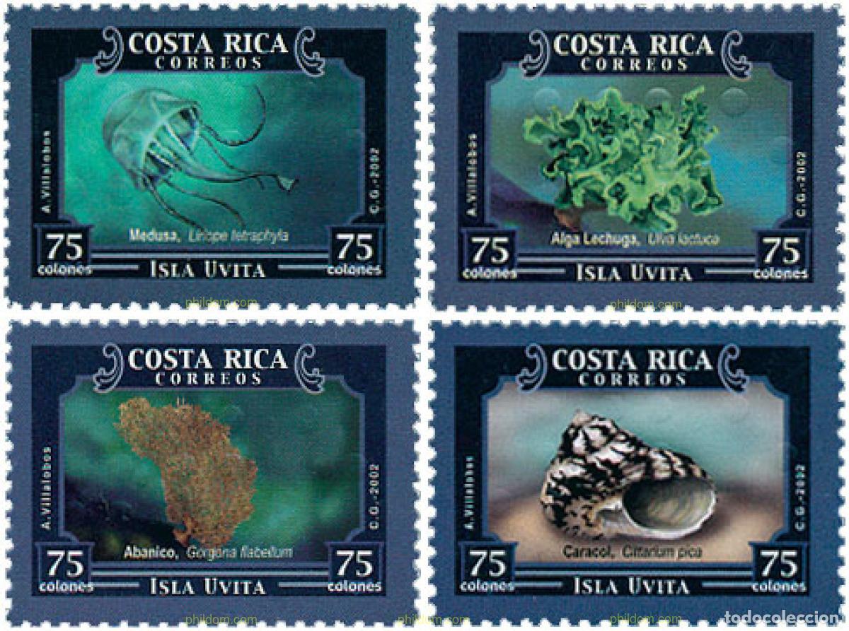 Francobolli: 138276 MNH COSTA RICA 2002 FAUNA MARINA DE ISLA UVITA