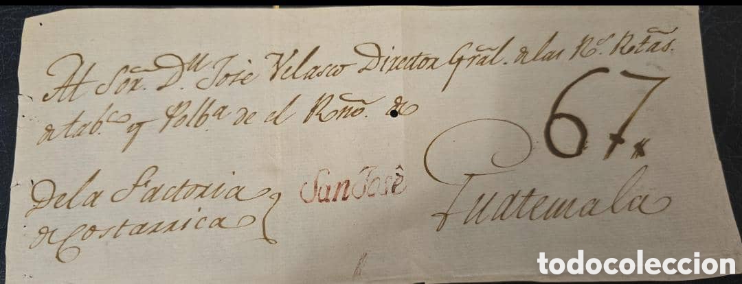 Sellos: Cy) ca.1810s Costa Rica: Colonial correspondence from San Jos&eacute; to Guatemala