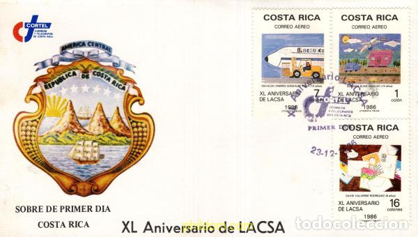 Sellos: 25973 MNH COSTA RICA 1986 40 ANIVERSARIO DE LA COMPA&Ntilde;IA AEREA LACSA