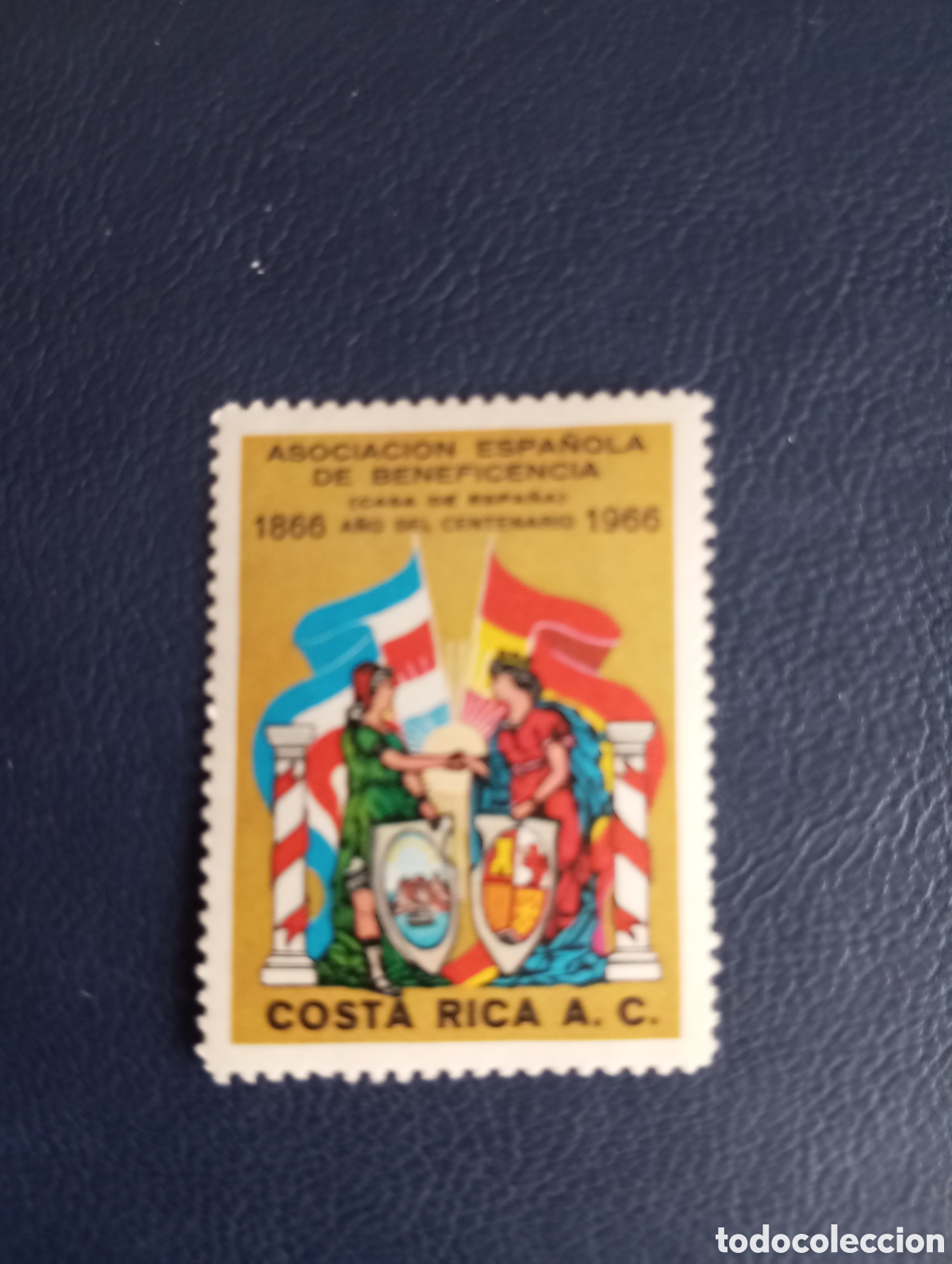 Sellos: COSTA RICA, 1966, CENTENARIO, CASA DE ESPA&Ntilde;A