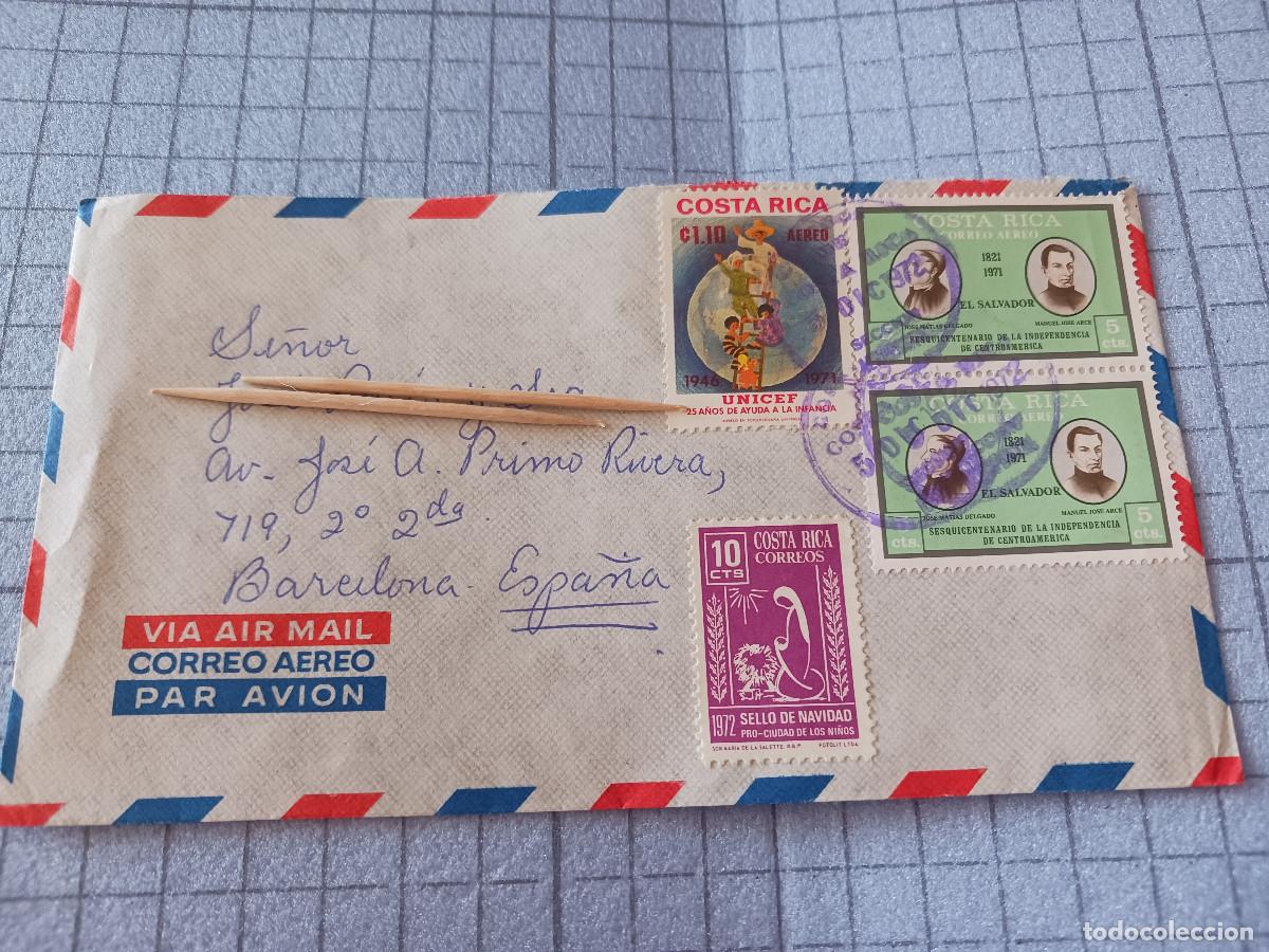 Sellos: sobre aereo, vacio, con sellos de costa rica, 1972