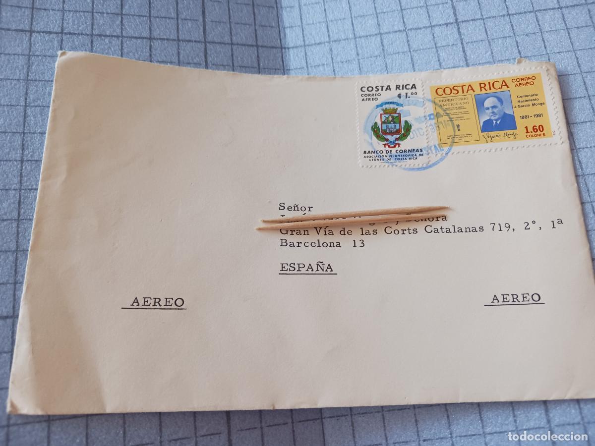 Sellos: sobre vacio, circulado aereo costa rica, 1981, con dos sellos