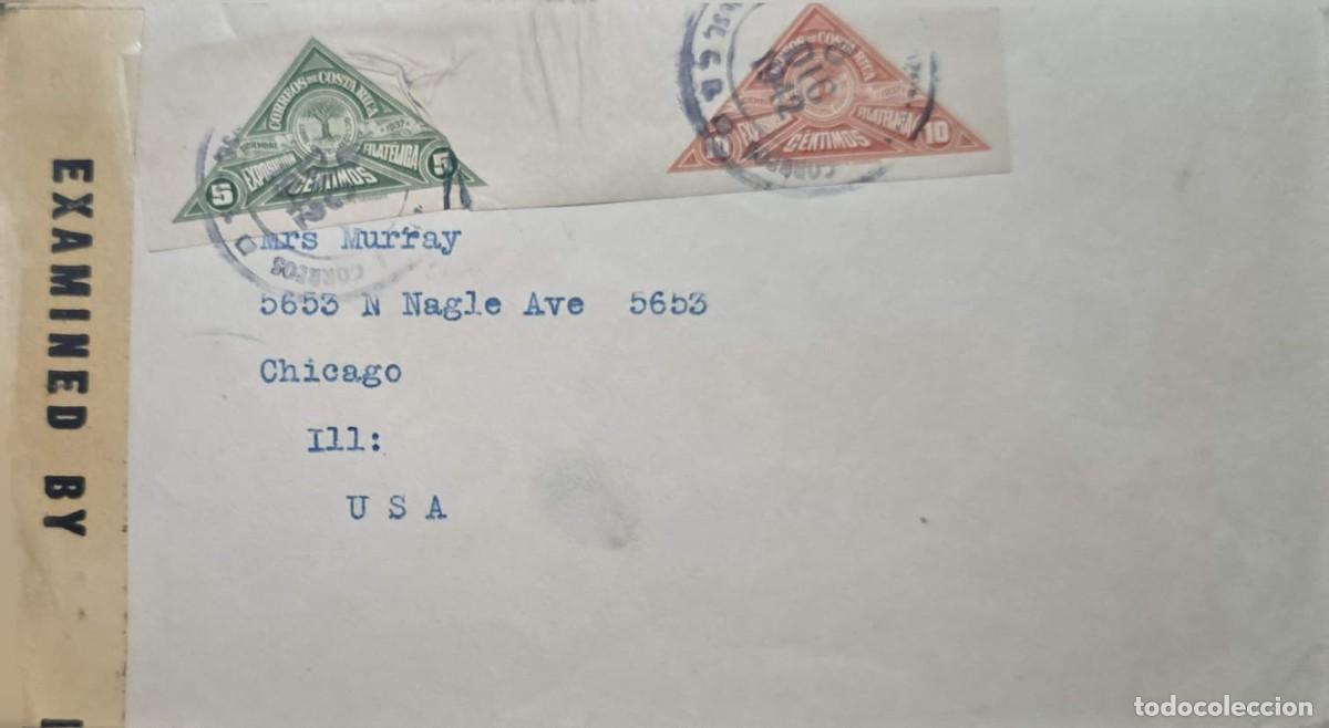Sellos: MI) 1942 COSTA RICA, CENSORSHIP, COVER SENT FROM SAN JOS&Eacute; TO CHICAGO, NATIONAL PHILATELIC EXHIBITION