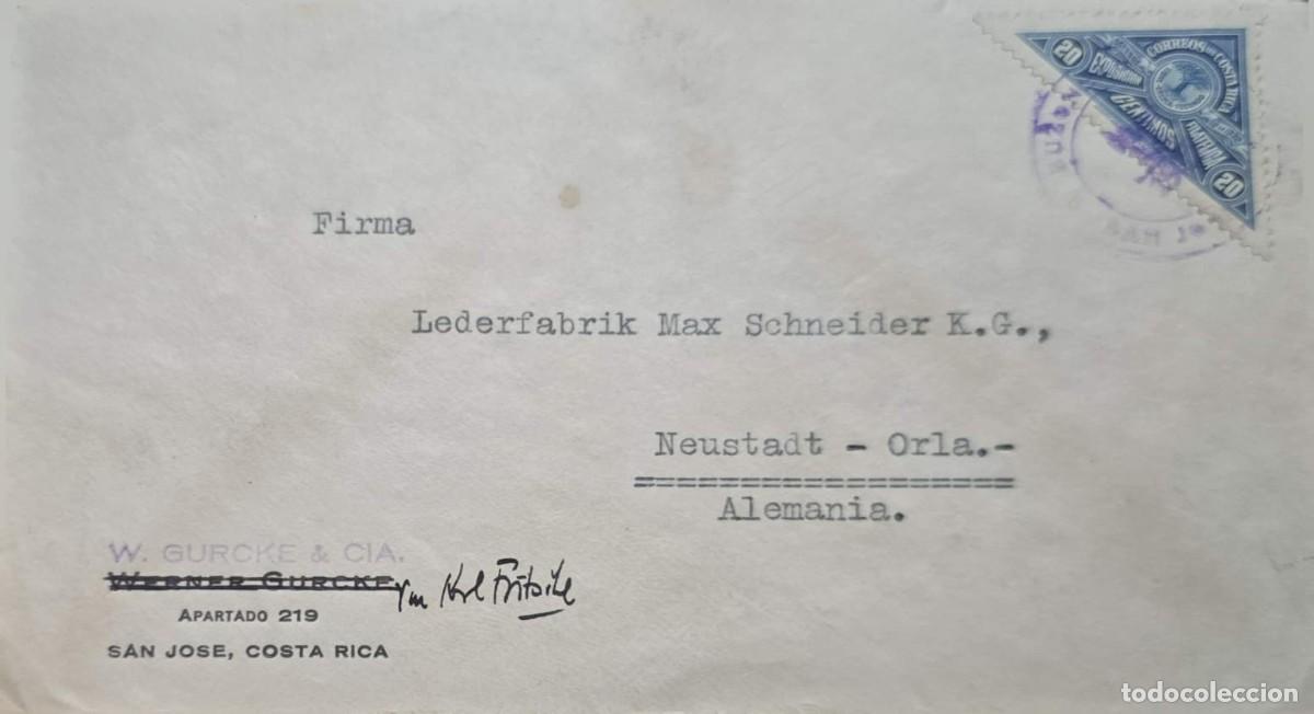 Sellos: MI) 1932, COSTA RICA, COVER SENT FROM SAN JOS&Eacute; TO NEUSTADT, GERMANY; BEARS &rdquo;BLACKLISTED&rdquo; MARKING APP