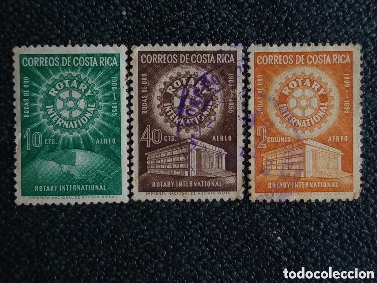 Sellos: Costa Rica 1956 - Rotary International, Correo A&eacute;reo (Scott C246-C251) 3v
