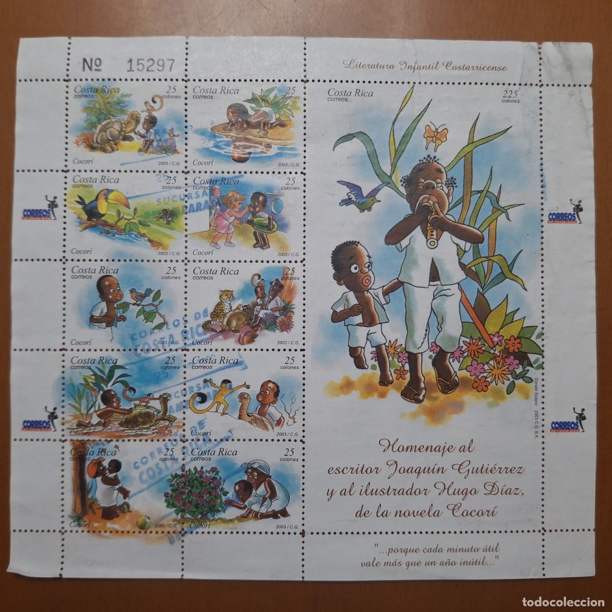 Selos: HB489 HOJITAS BLOQUE de COSTA RICA en usado ideal para tematicas (leer descripcion)