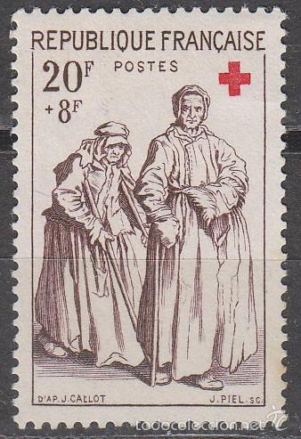 FRANCIA IVERT 1141, CRUZ ROJA 1957 (EL MENDIGO Y LA BURGUESA), NUEVO SIN GOMA, (Sellos - Temáticas - Cruz Roja)
