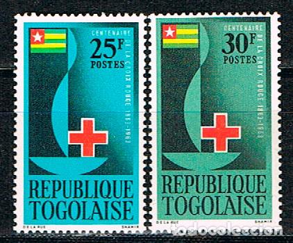 Sellos: Togo Ivert nº 385/6, centenario de la cruz roja, nuevo - Foto 1 - 115604775