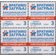 Sellos: ⚡ DISCOUNT SERBIA 2021 LET’S BRING BACK THE HUG – BY VACCINATION TO HERD IMMUNITY MNH - THE. Lote 304392248