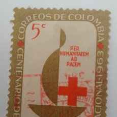 Sellos: COLOMBIA CRUZ ROJA SELLO AÑO 1963
