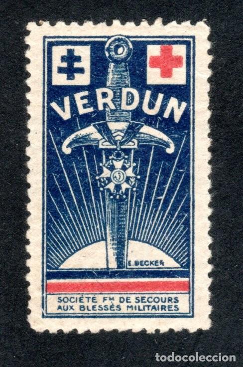 Sellos: FRANCIA. CROIX ROUGE VERDUN SOCIETE FRAN&Ccedil;AISE DE SECOURS AUX BLESSES MILITAIRES.
