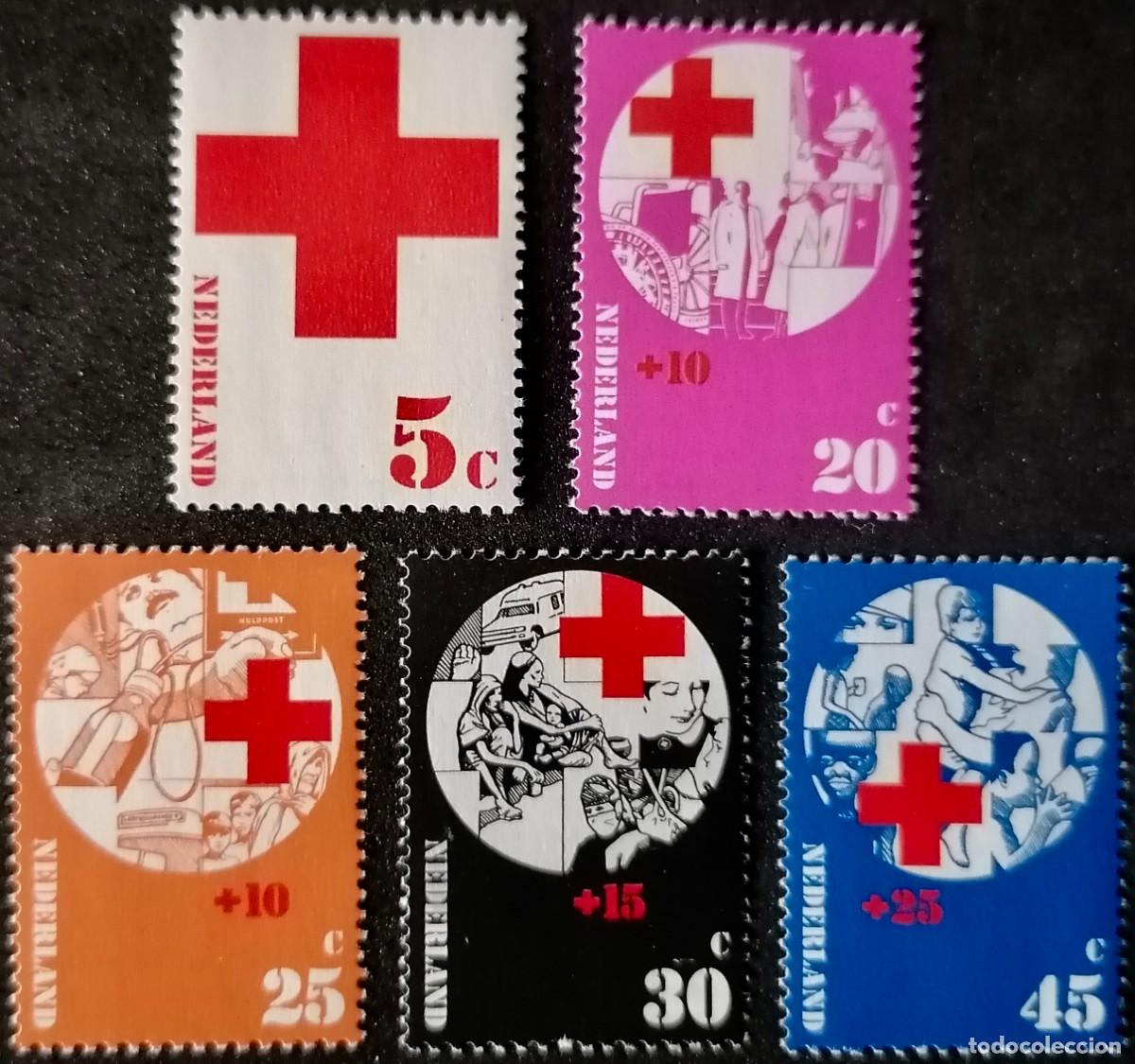 Sellos: PAISES BAJOS 1972 - CRUZ ROJA .