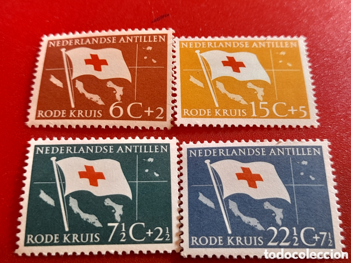 Sellos: Sello Antillas Holandesas nuevo 1958. Cruz roja. Organizaciones humanitarias.