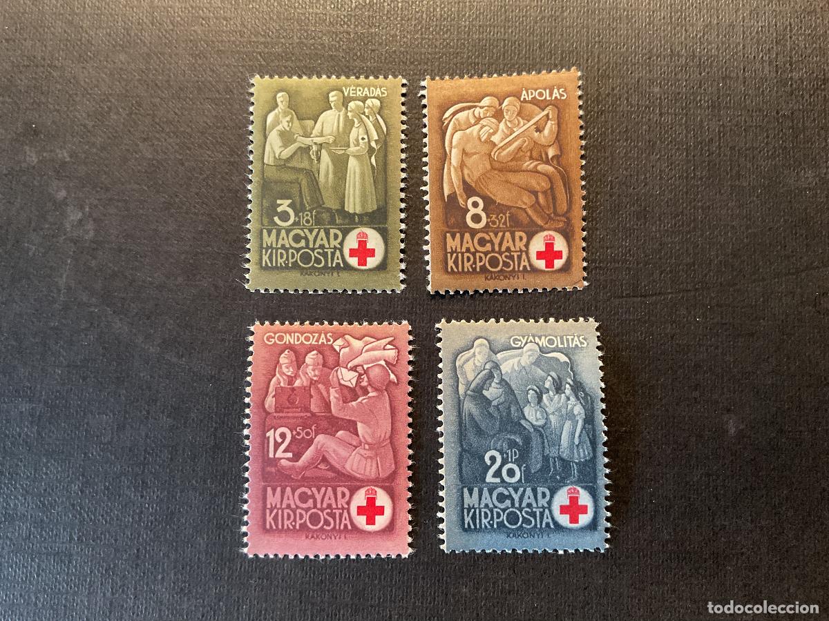 Sellos: HUNGRIA N&ordm; YVERT 598/1*** A&Ntilde;O 1942. PRO CRUZ ROJA
