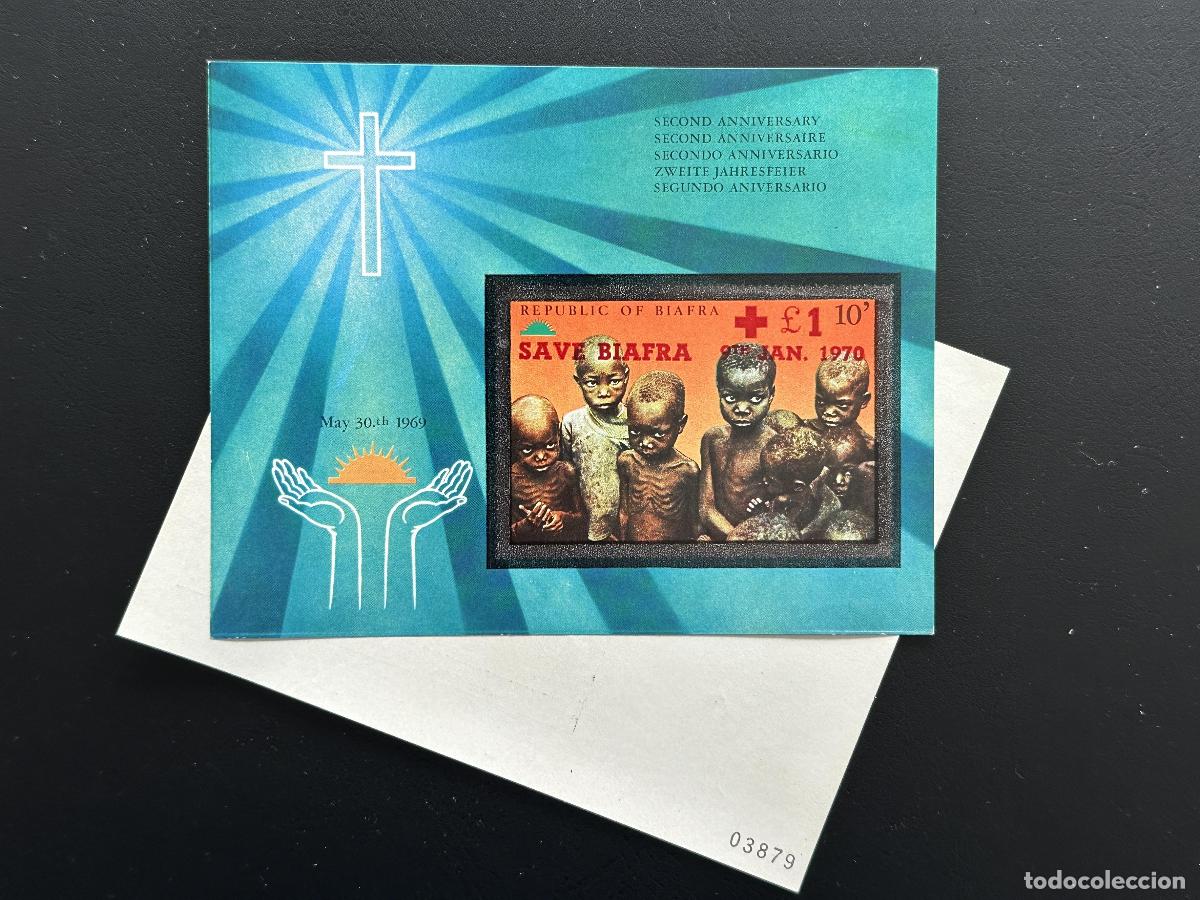 Timbres: Biafra 1970 Mi. Bl. 4B ND Cruz Roja Ni&ntilde;os Hambre Save