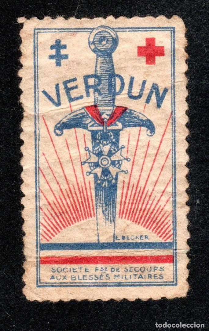 Sellos: FRANCIA. CROIX ROUGE VERDUN SOCIETE FRAN&Ccedil;AISE DE SECOURS AUX BLESSES MILITAIRES.