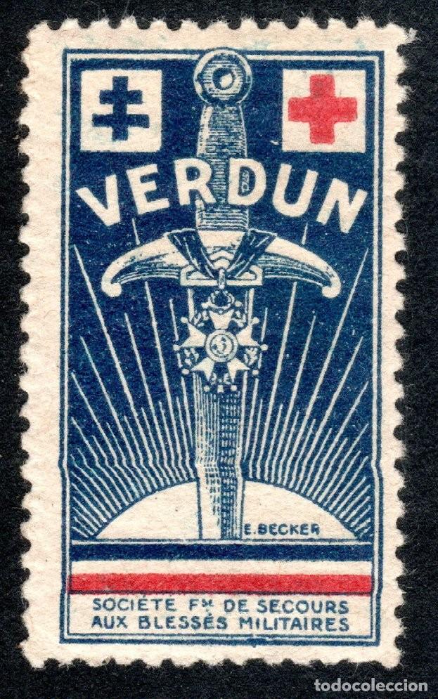 Sellos: FRANCIA. CROIX ROUGE VERDUN SOCIETE FRAN&Ccedil;AISE DE SECOURS AUX BLESSES MILITAIRES.