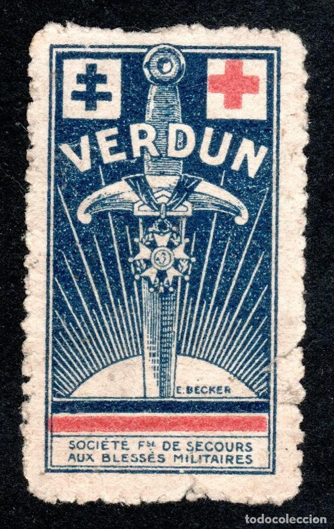 Sellos: FRANCIA. CROIX ROUGE VERDUN SOCIETE FRAN&Ccedil;AISE DE SECOURS AUX BLESSES MILITAIRES.