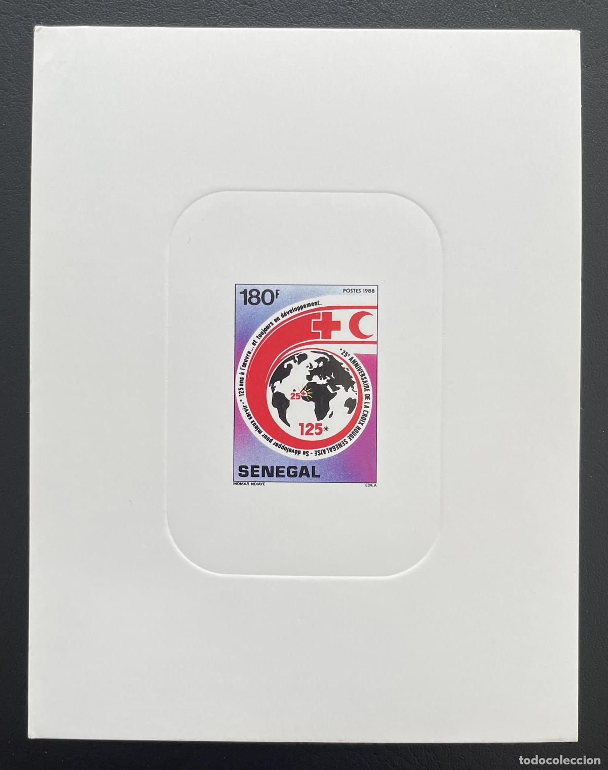 Sellos: Senegal 1991 Mi. 1111 a prueba de lujo globo terr&aacute;queo del 125 aniversario la Cruz Roja