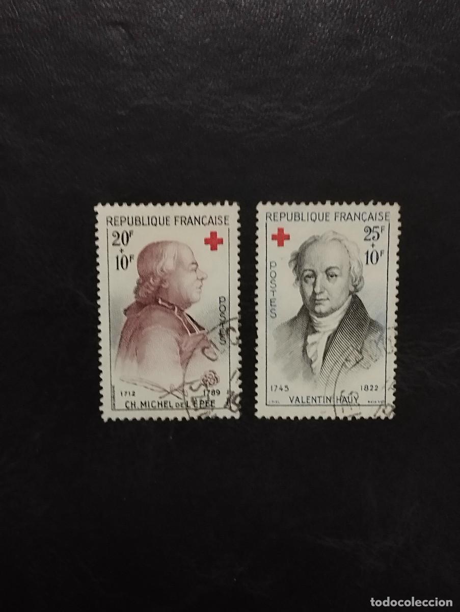 Sellos: 9.09/ Francia.1959. Cruz roja. Serie completa en usado