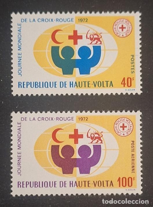 Sellos: Alto Volta 1972 Mi. 369-370 D&iacute;a Mundial Cruz Roja globo