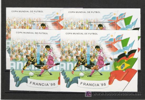 Sellos: CUBA HOJA BLOQUE DE FRANCIA 98 - Foto 1