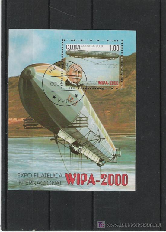 Sellos: CUBA  HOJA BLOQUE  TEMA DIRIGIBLES - Foto 1
