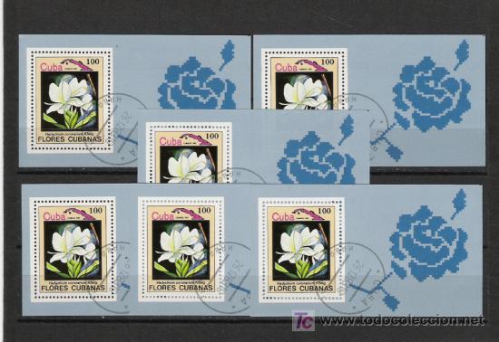 Sellos: CUBA HOJA BLOQUE DEL TEMA FLORES - Foto 1