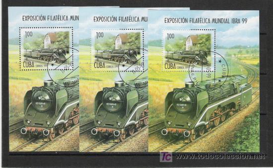 Timbres: PRECIOSO  HOJA BLOQUE DE FERROCARRILES