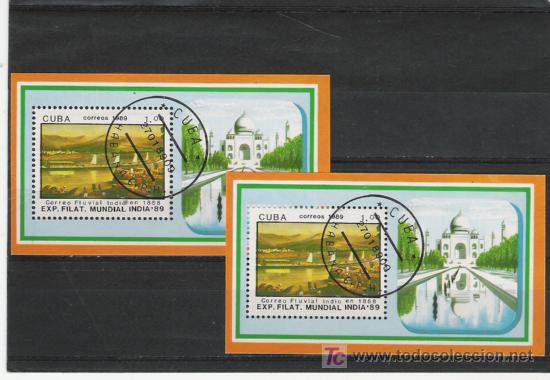 Sellos: CUBA HOJA BLOQUE TEMA INDIA - Foto 1