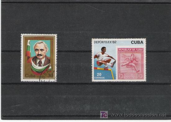 Sellos: CUBA  PAREJA DE SERIES MATASELLADAS - Foto 1