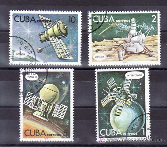 Sellos: CUBA 2049/52 USADA, SATELITE, ESPACIO, DIA DEL ASTRONAUTA, - Foto 1