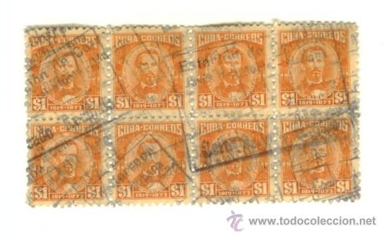 Sellos: bloque de 8 sellos de cuba - 1$ - Foto 1