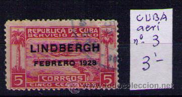 Sellos: CUBA -  Yvert N&ordm; 3  AEREO - USADO - Foto 1
