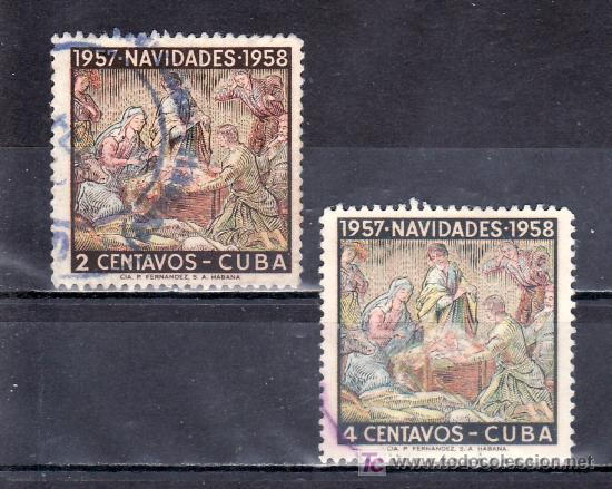 Sellos: cuba  468/9 usada, navidad, - Foto 1