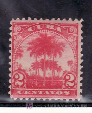 Sellos: cuba  143 con charnela, palma - Foto 1