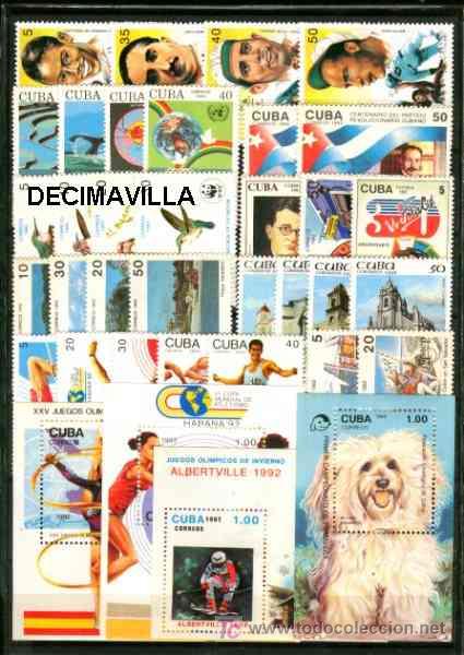 Sellos: CUBA, 1992, A&Ntilde;O NUEVO Y COMPLETO - Foto 2