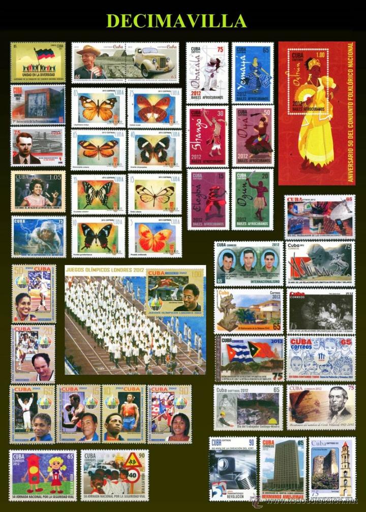 Sellos: CUBA/KUBA 2012, USED COMPLETE YEAR - Foto 1