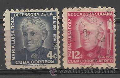 Sellos: CUBA 1954 SERIE COMPLETA CIRCULADA - Foto 1